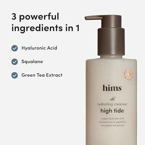 hims High Tide Hydrating Daily Cleanser for Men - Gentle Face Cleanser with Hyaluronic Acid, Squalane and Green Tea Extract - Lemongrass Field Scent