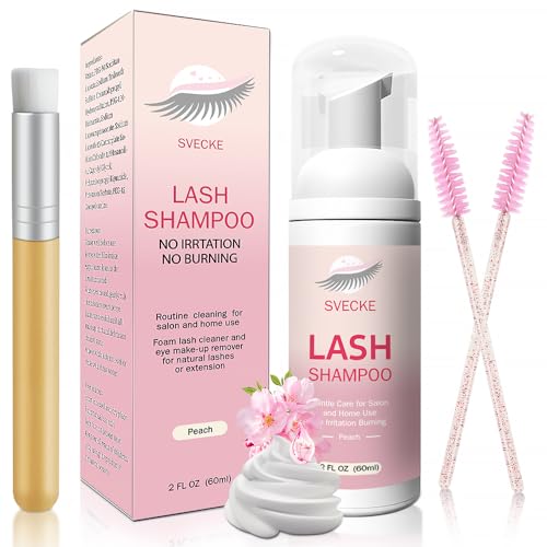 Lash Shampoo Kit for Eyelash Extensions, Cleanser & Brush Set