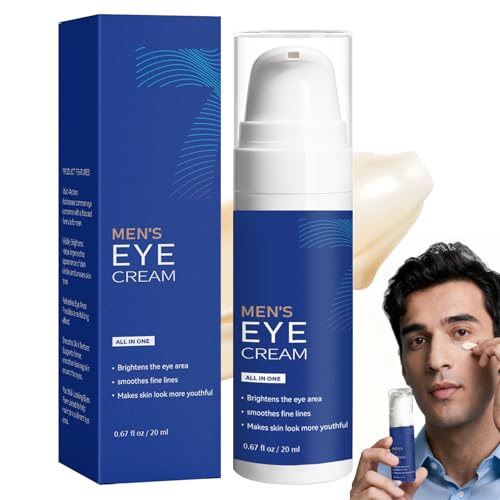 Mens Eye Bags Treatment Cream, Instant Eye Serum for Dark Circles, Wrinkle Smoothing Serum with Peptide & Collagen, Lightweight Moisturizer - 20ml