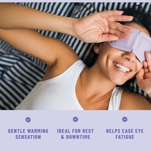 Steam Eye Mask, 20 Pack Self-Heating Disposable Warm Eye Masks for Relaxation & Comfort, Lavender, Mint, Jasmine & Chamomile Aromas, Spa Sleep Mask, Travel Essentials