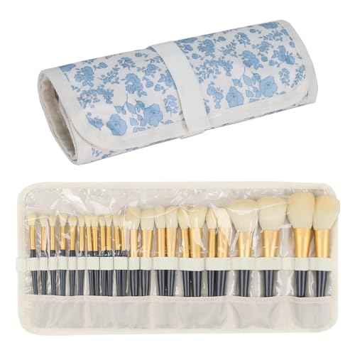 OCHEAL Makeup Brush Holder,Makeup Brush Organizer,Travel Makeup Brushes Bag Cosmetic Bags Pouch for Women Cosmetic Brushes Makeup Artist - Floral