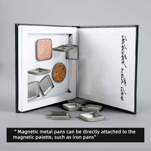 Fillwie Black Magnetic Makeup Palette with Detachable Mirror