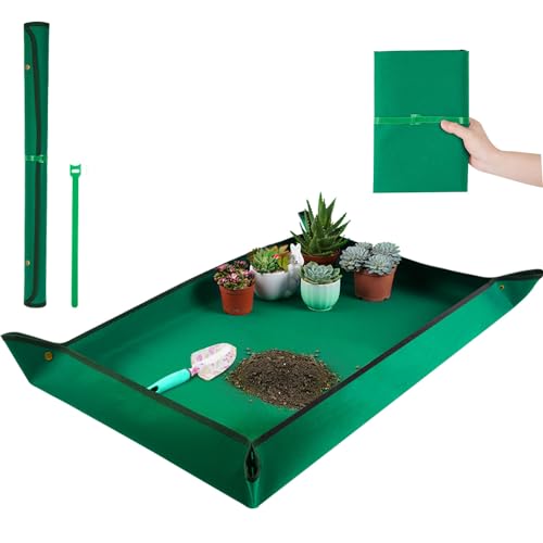 Onlysuki Extra Large Repotting Mat for House Plants Transplanting and Dirt Control Portable Potting Tray Waterproof Potting Mat for Indoor Plants Succulent Gardening Mat Plant Gift for Plant Lovers