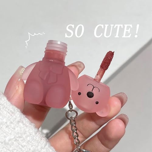 Baorder 4-Piece Velvet Matte Liquid Lipstick Set with Bear Keychain