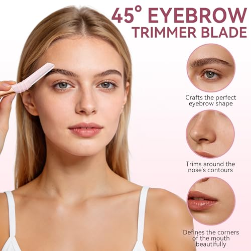 Eyebrow Razor Face Razor Dermaplaning Tool with 7 Blades & Silicone Cap