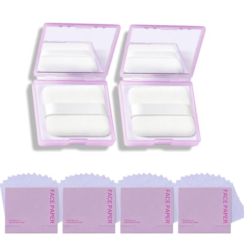600 Oil Blotting Sheets for Face with Mirror & Puff