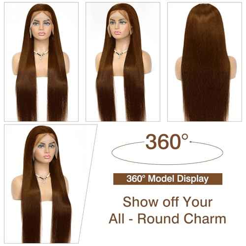 Cypha Chocolate Brown Lace Front Wigs Human Hair Pre Plucked 13x6 Straight Lace Front Wigs Human Hair 180% Density Colored #4 Light Brown Glueless Wig HD Lace Frontal Wigs for Women 20inch