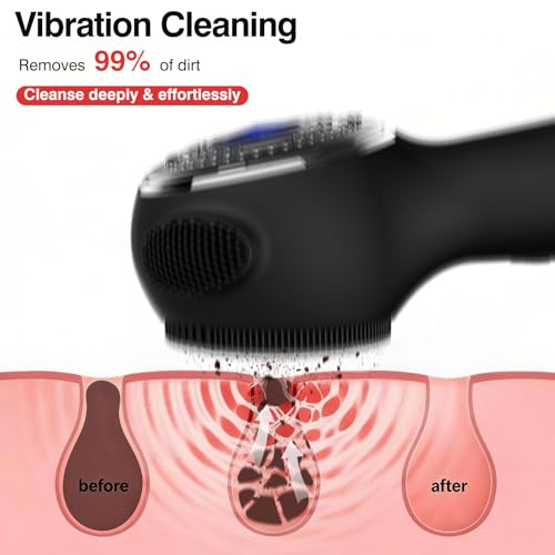 Electric Face Scrubber with Heat Massage & 5 Vibration Modes