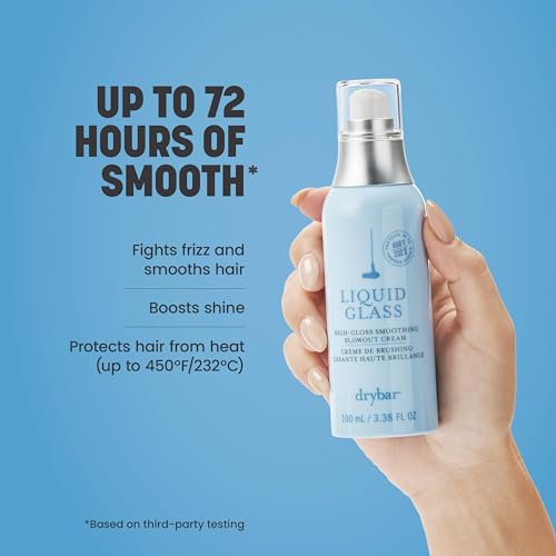 Drybar Liquid Glass High-Gloss Smoothing Blowout Cream | Reduces Frizz, Smooths Hair, Enhances Shine for a Healthier Appearance | Heat Protectant for Hair up to 450¡ÆF