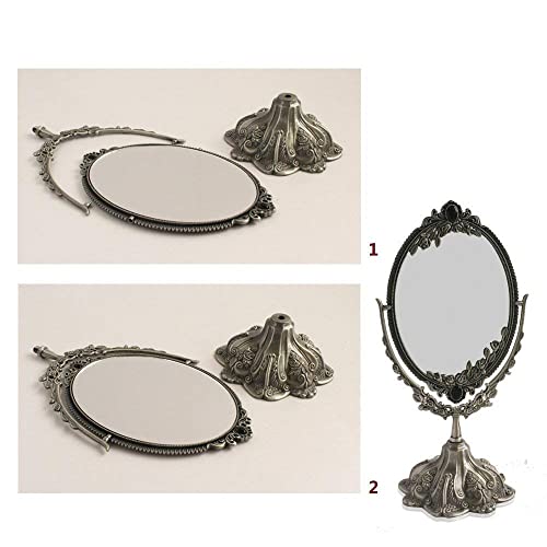 Hsiwto Vintage Double-Sided Makeup Mirror with 360° Rotation
