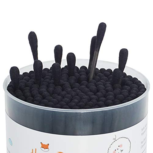 Black Organic Cotton Swabs Spiral - 800 Count