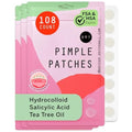 Dot Pimple & Zit Patches for Face ? All-Natural Custom Triple-Action Formula Absorbs, Clears & Brightens Acne Spots with Hydrocolloid, Vitamin C, Tea Tree Oil & Salicylic Acid (8 & 12 mm, 108 ct)