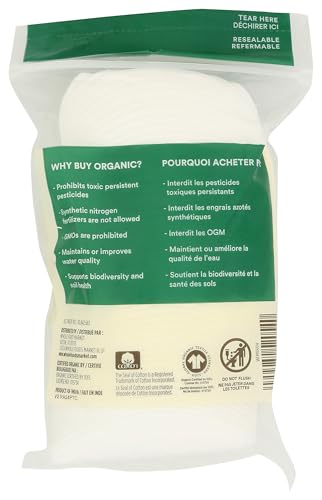 Organic Cotton Exfoliating Facial Pads - 50 Count, Biodegradable & Gentle