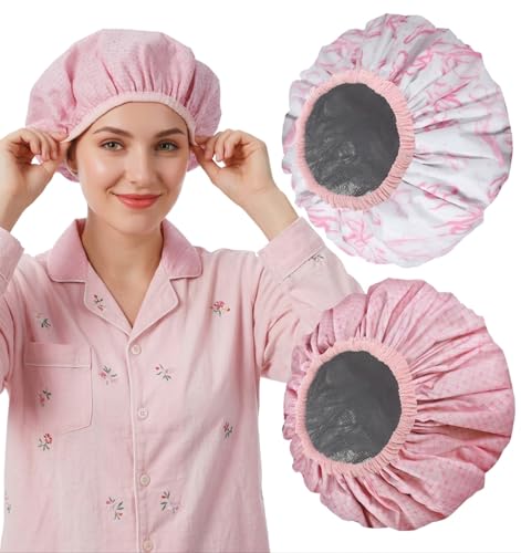 Deep Conditioning Hair Cap Set - 2 Waterproof Shower Caps