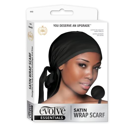 Evolve Satin Wrap Scarf - Black, 1 Count Pack
