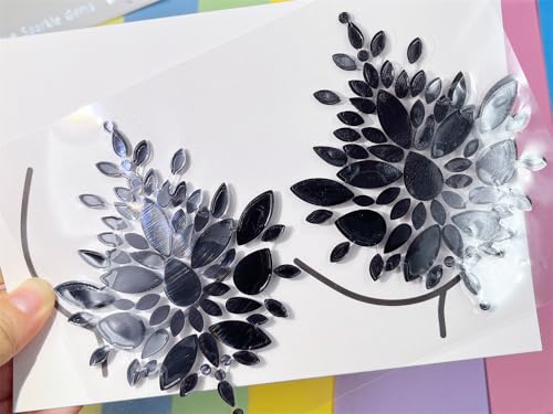 Topz Black Rhinestone Body Gems Sticker Temporary Tattoo