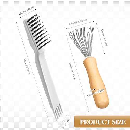 Boao 2 Pieces Hair Brush Cleaning Tool Comb Cleaner Brush Mini Comb Cleaning Hair Remover Tool for Removing Dust Home and Salon Use (Gray, Wood Color)