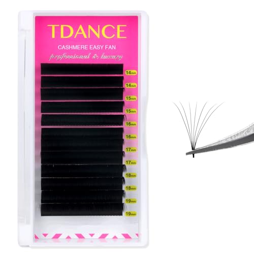 TDANCE Cashmere Easy Fan Lash Extensions D Curl 0.07mm 14-19mm