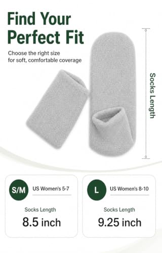 Moisturizing Gel Socks for Dry Cracked Feet - Size 10