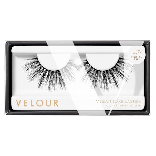 Velour Vegan Luxe Eyelashes – Luxurious Natural False Lashes - Lightweight, Reusable, Handmade Fake Lash Extensions - Wear up to 25 Times – 100% Vegan Mink, Soft and Comfortable, All Eye Shapes