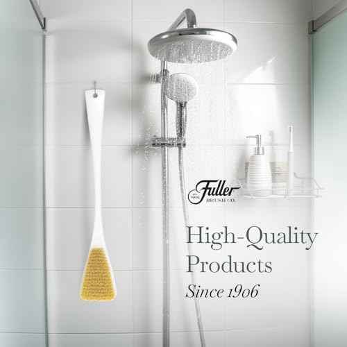 Fuller Brush Exfoliator & Scrub Body Brush - 16-inch Contoured Handle with Polyester Bristles - an All-Over Reach Including Back, Neck, Shoulders & Feet - Soft, Durable & Gentle on Your Skin (2-Pack)