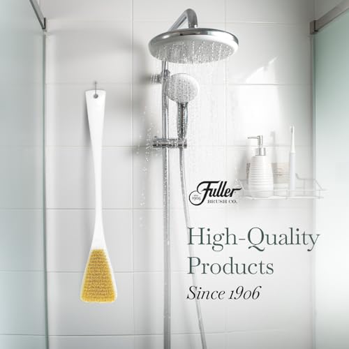 Fuller Brush Exfoliator & Scrub Body Brush - 16-inch Contoured Handle with Polyester Bristles - an All-Over Reach Including Back, Neck, Shoulders & Feet - Soft, Durable & Gentle on Your Skin (2-Pack)