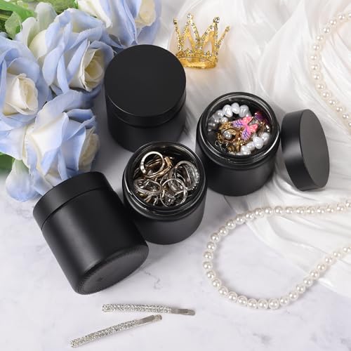 4 oz Glass Jars with Lids, Large Empty Jars, Airtight Cosmetic Containers for Candle Making, Lotions, Ointments, Bulk Storage, DIY Crafts (36 Pack, Black Frosted)