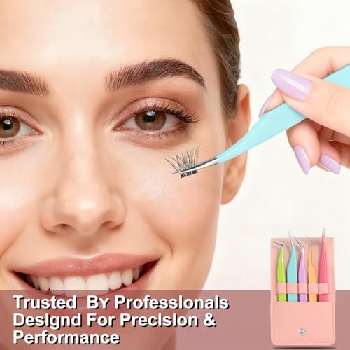 5-Piece Eyelash Extension Tweezers Set for Precision Lash Work