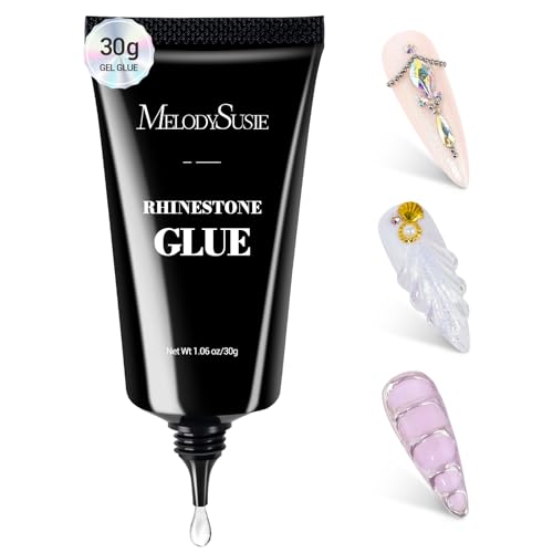 MelodySusie Rhinestone Gel Nail Glue for 3D Sculpting & Charms, 30g UV/LED
