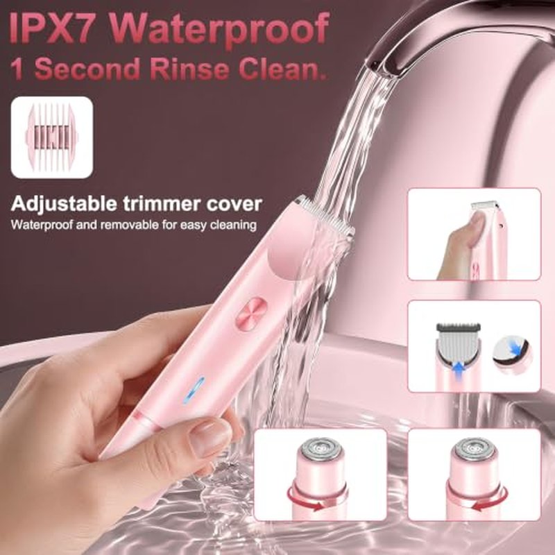 DEBARK 2-in-1 Bikini Trimmer for Women - Waterproof Electric Razor