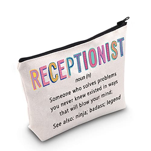 POFULL Receptionist Gift Receptionist Definition Cosmetic Bag Clerical Worker Gift (Receptionist Cosmetic Bag)