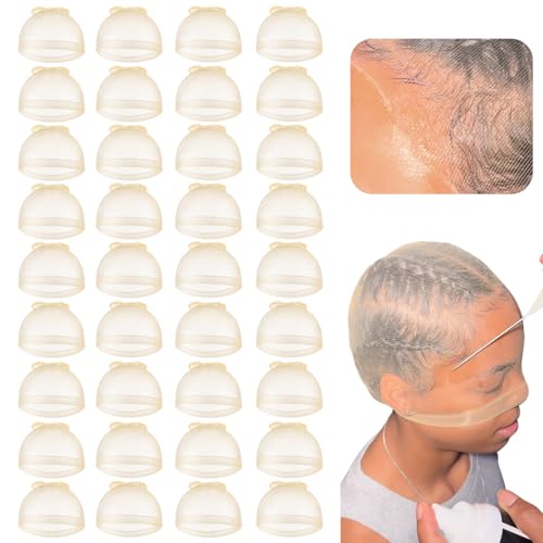 Z-CHARMMY HD Wig Caps for Lace Front Wigs 36 Pack Beige