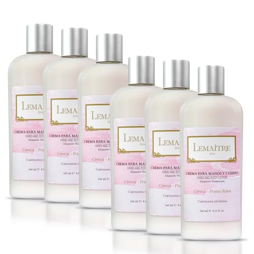 Hydrating Hand & Body Cream ? Non-Greasy Moisturizer for Soft Skin, Fast Absorbing Lotion with Light Scent, Travel-Friendly Skincare - Cherry (Pack of 6)