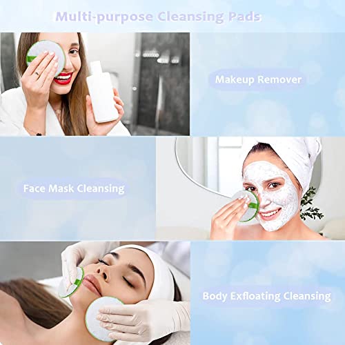 Reusable Makeup Remover Pads, Facial Make Up Removal Wipes, Washable Face Cleaning Cloths, Hypoallergenic for Mascara, Eye Shadow, Lipstick, Foundation -3 pcs, 4.5" Dia