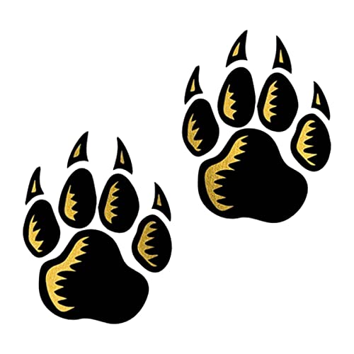Black & Gold Wolf Paw Temporary Tattoos - 48 Pack