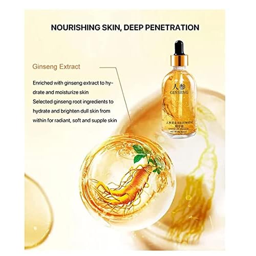 2Pcs Ginseng Polypeptide Anti-Ageing Essence, Ginseng Gold Polypeptide Anti-Ageing Essence, Ginseng Serum, for Tightening Sagging Skin Reduce Fine Lines (100 ml)