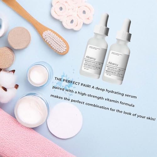 Bundle Face Care Set Facial Treatment: Hyaluronic Acid with 2% + Vitamin B5 and Niacinamide 10% + Zinc 1%, Hydrating Face Serum for Women Radient And Smooth Skin, Anti-Aging