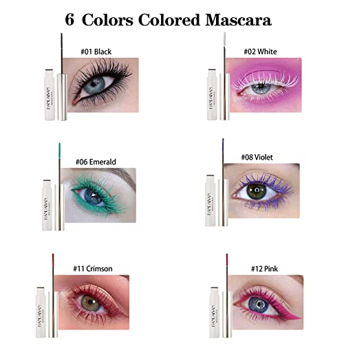 6-Color Mascara Set Waterproof Long Lasting Eye Makeup