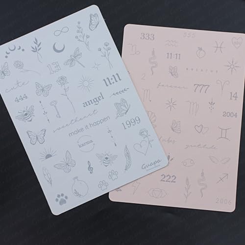 3pcs Pink Tiny Tattoos Practice Skin Silicone Tattoo Skin Tiny Tattoo Stencil Over 80 Pattens Fine Line Practice Sheet