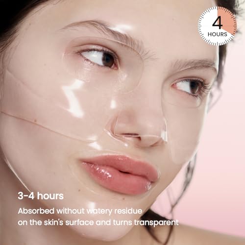 BIODANCE Bio-Collagen Real Deep Mask, Hydrating Overnight Hydrogel Face Mask, Pore Minimizing, Elasticity, Plumping Improvement, Korean Skin Care | 1.19oz(34g) x 4ea