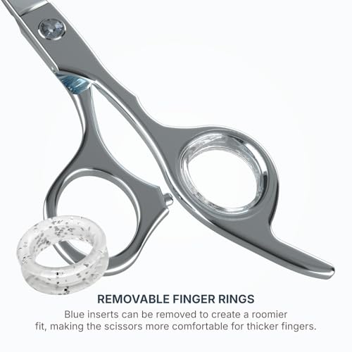 Mustache Scissors for Men 5.5 Inch ? Premium Stainless Steel Mustache & Beard Trimming Scissors with Rounded Tips for Safe Precision Grooming, Nose, Eyebrow & Facial Hair Scissor (Silver)