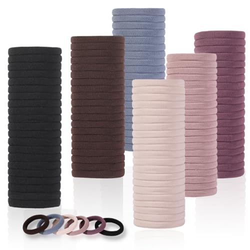 LuSeren Neutral Fabric Hair Ties - Soft Stretch Elastic Ponytail Holders for Women, 120 Pieces