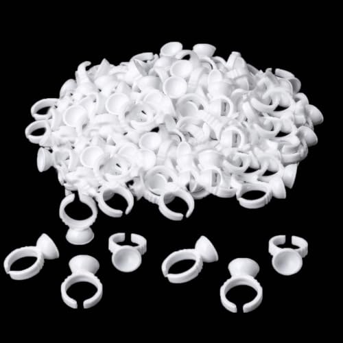 600PCS Disposable Lash Extension Glue Rings | Adjustable Plastic Holder