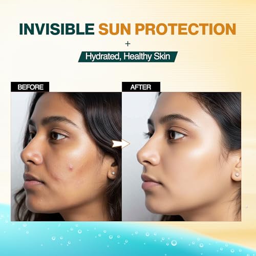 NOURISH MANTRA Ray Rescue Sunscreen/Sunscreen SPF 50/ With Hyaluronic Acid, Aquaxyl, Aloe Vera Extracts & Ashwagandha Extracts/No White Cast, (60 ml (Pack of 1))