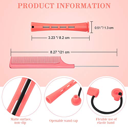 WILLBOND 36 Pcs Cold Wave Perm Rods with Rat Tail Comb