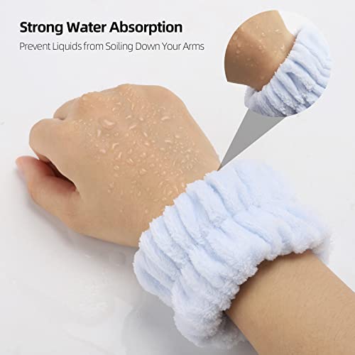 BTYMS 16 Pcs Women Face Wash Wristbands Microfiber Wrist Washband Spa Washband Wrist Towels for Washing Face, Prevent Water Running Down The Arms (Pack of 2)