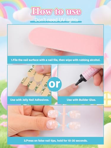 Kids Press On Nails 26-Piece Set – Easy Glue-On Fake Nails