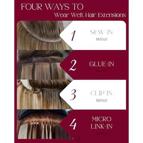 Moresoo Sew in Hair Extensions Real Human Hair Blonde Highlights Remy Human Hair Weft Extensions Medium Brown with Blonde Sew in Weft Hair Extensions Human Hair 100g 18 Inch