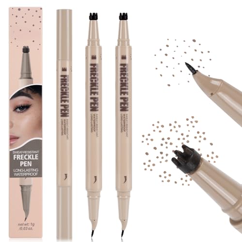 2PCS Dual-Ended Freckle Pen & Stamp - Waterproof, Natural Finish