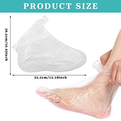 Disposable Paraffin Bath Foot Liners - 100 Pack Plastic Wax Therapy Booties